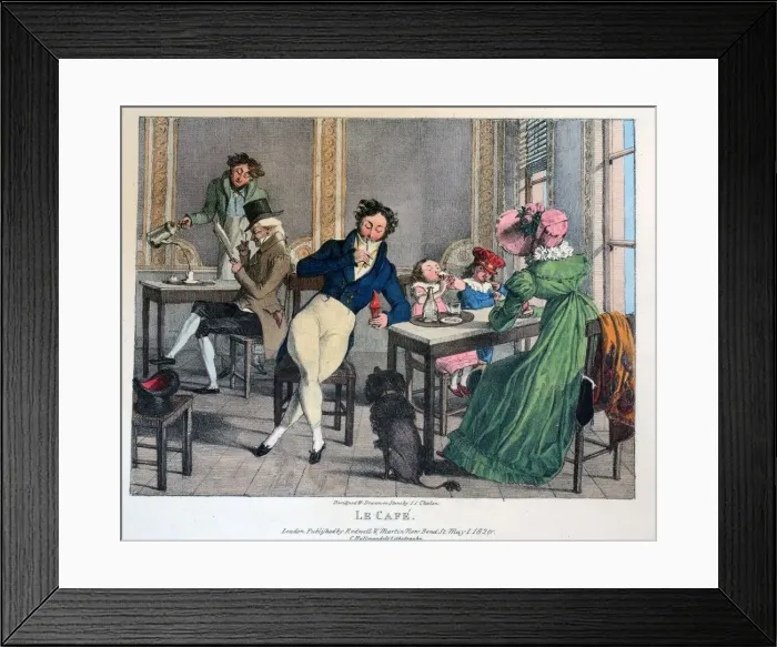 Framed Print : Le Cafe, 1820 Framed Print : Le Cafe, 1820