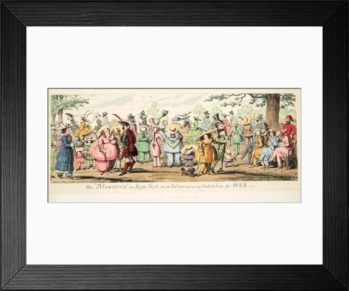 Framed Print : The Bloomers in Hyde Park or An Extraordinary Exhibition for 1852, 1852 Framed Print : The Bloomers in Hyde Park or An Extraordinary Exhibition for 1852, 1852