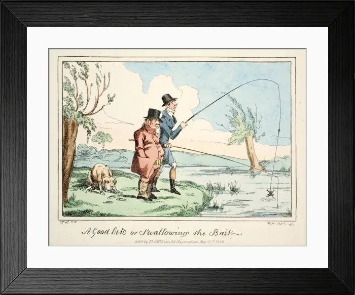 Framed Print : A Good Bite or Swallowing the Bait, 1835 Framed Print : A Good Bite or Swallowing the Bait, 1835