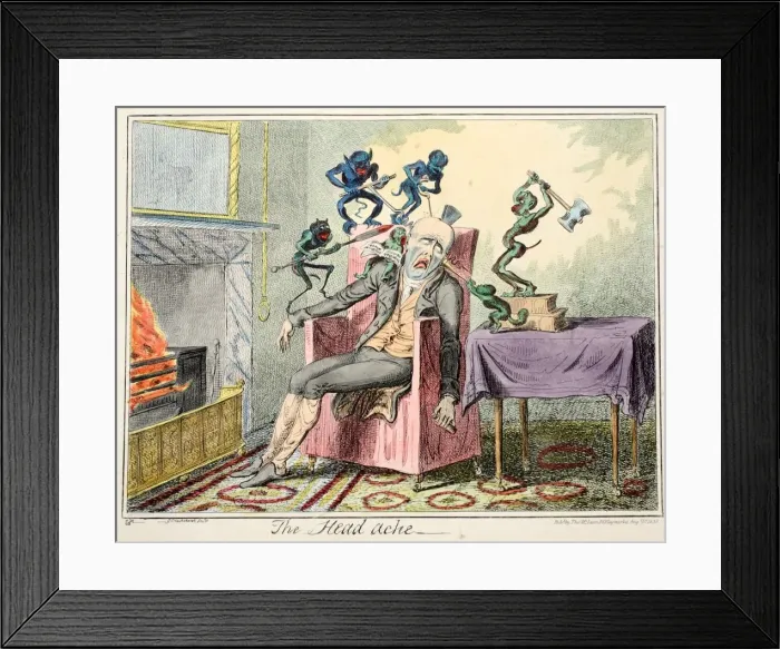 Framed Print : The Head Ache, 1835 Framed Print : The Head Ache, 1835