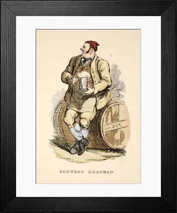 Framed Print : Brewers Drayman from The Gentlemans Pocket Magazine, 1827 Framed Print : Brewers Drayman from The Gentlemans Pocket Magazine, 1827