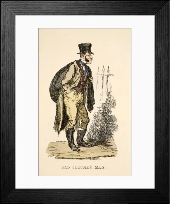Framed Print : Old Clothes Man, 1827 Framed Print : Old Clothes Man, 1827
