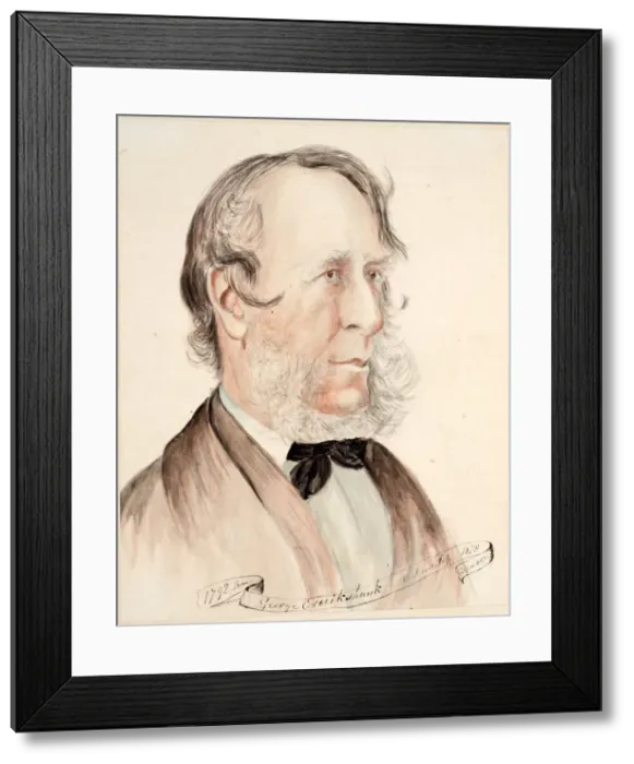 Framed Print : Portrait of George Cruikshank, Born 1792, Died 1878, 1878 Framed Print : Portrait of George Cruikshank, Born 1792, Died 1878, 1878