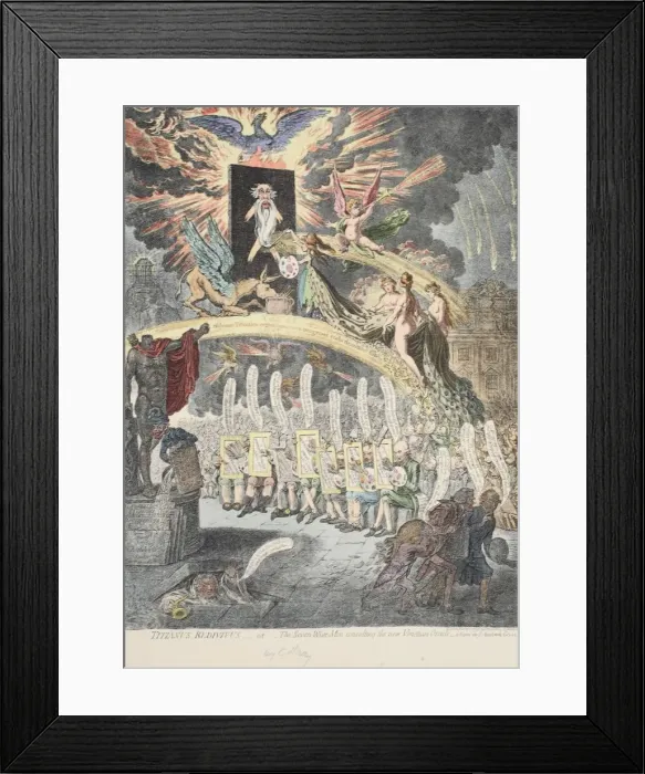Framed Print : Titianus Redivivus or the Seven Wise Men consulting the new Venetian Oracle... 1797 Framed Print : Titianus Redivivus or the Seven Wise Men consulting the new Venetian Oracle... 1797