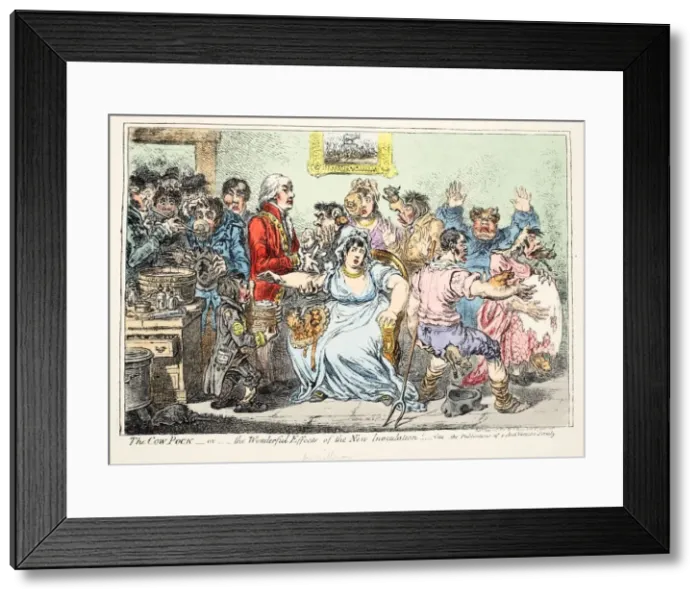 Framed Print : The Cow Pock or Wonderful Effects of the New Innoculation! …, 1809 Framed Print : The Cow Pock or Wonderful Effects of the New Innoculation! …, 1809