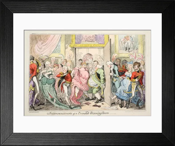 Framed Print : Inconveniences of a Crowded Drawing Room, 1835 Framed Print : Inconveniences of a Crowded Drawing Room, 1835