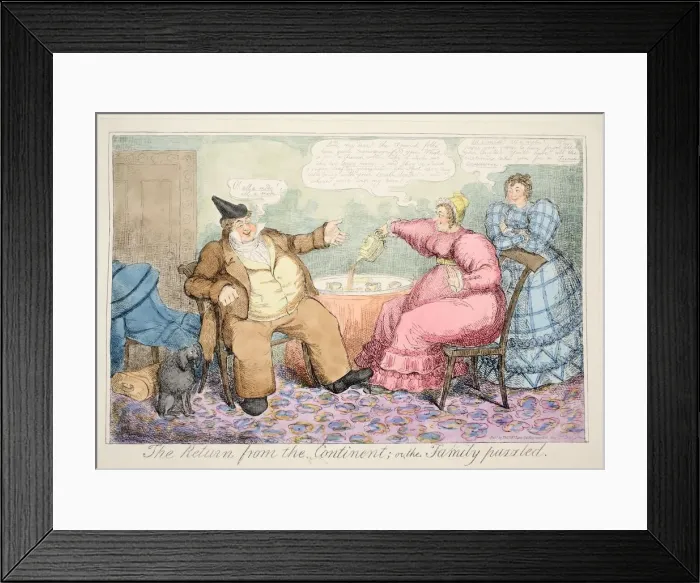 Framed Print : The Return from the Continent or the Family Puzzled, 1835 Framed Print : The Return from the Continent or the Family Puzzled, 1835
