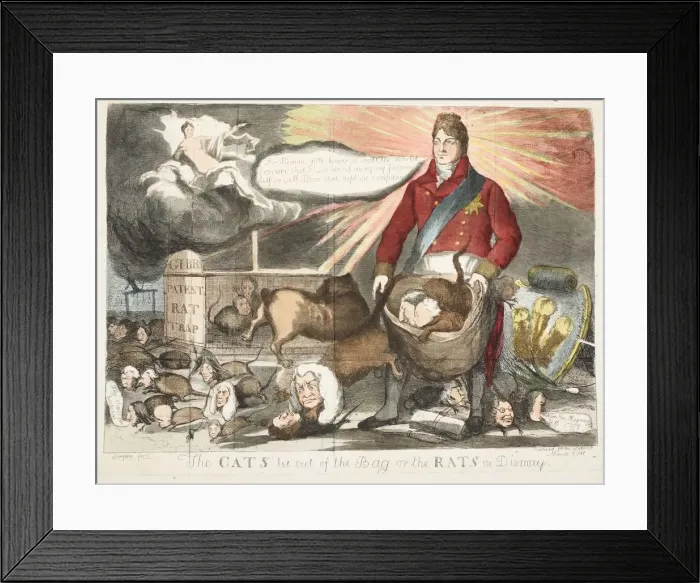 Framed Print : The Cats let out of the bag or the Rats in Dismay, 1811 Framed Print : The Cats let out of the bag or the Rats in Dismay, 1811