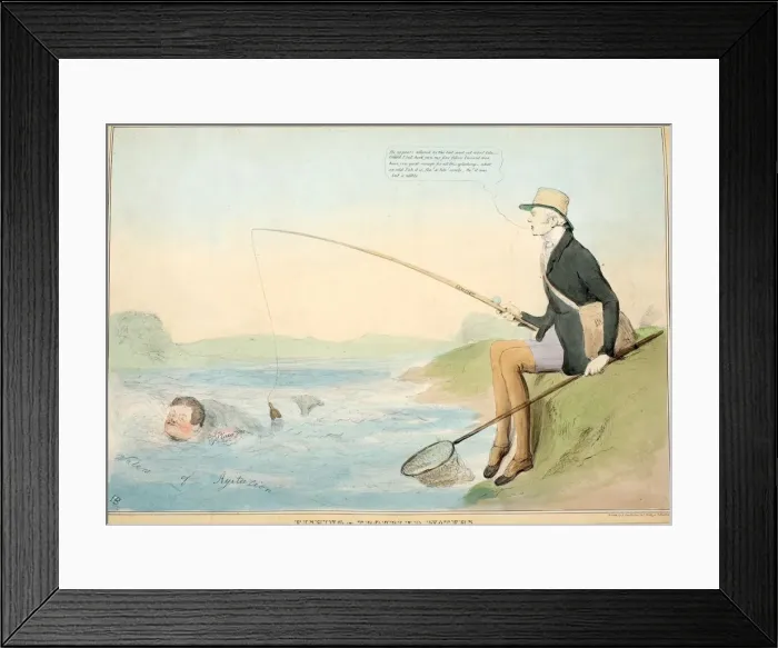 Framed Print : Fishing in Troubled Water, 1832 Framed Print : Fishing in Troubled Water, 1832