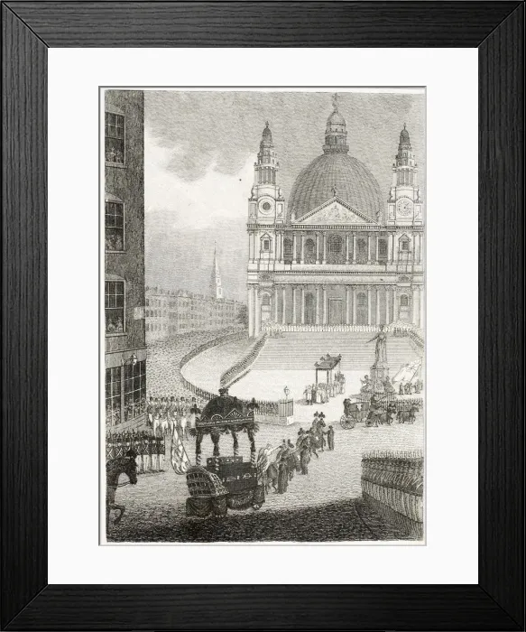 Framed Print : The Funeral of Lord Nelson, on 9th January 1806, 1815 Framed Print : The Funeral of Lord Nelson, on 9th January 1806, 1815