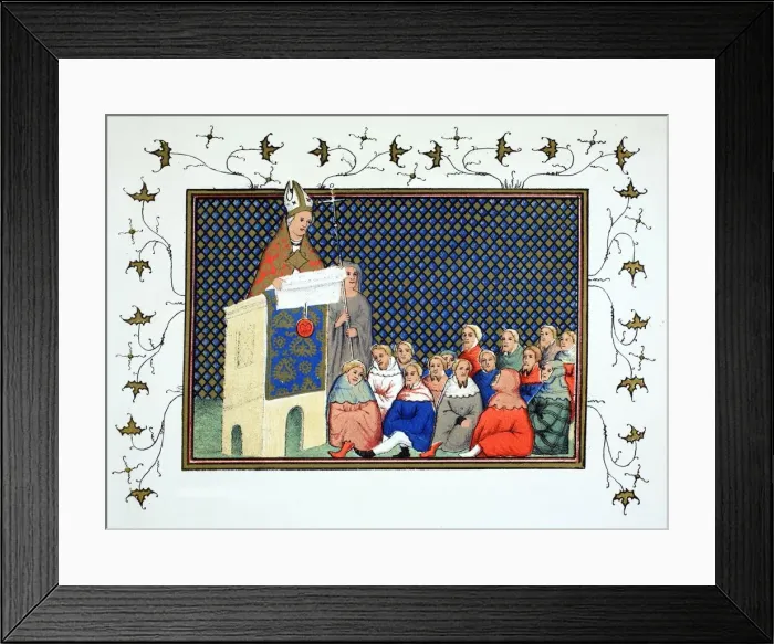Framed Print : The Archbishop of Canterbury preaching to the English nobility against Richard II Framed Print : The Archbishop of Canterbury preaching to the English nobility against Richard II