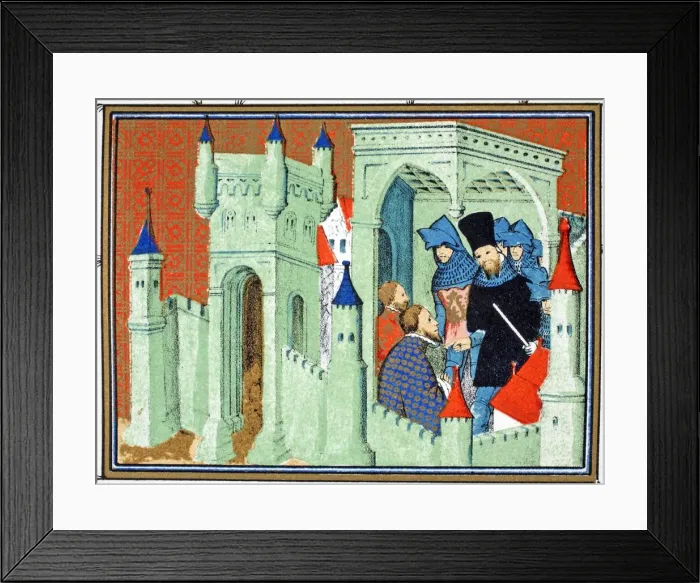 Framed Print : Dukes of Exeter and Surrey deliver the Kings message to the Duke of Lancaster, 19th Century Framed Print : Dukes of Exeter and Surrey deliver the Kings message to the Duke of Lancaster, 19th Century
