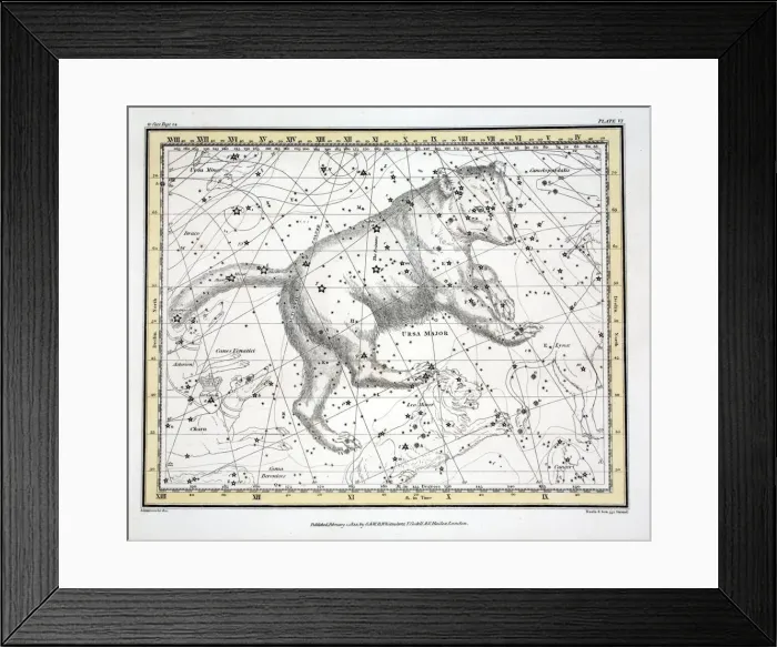 Framed Print : The Constellations (Plate VI) Ursa Major, from A Celestial Atlas by Alexander Jamieson, 1822 Framed Print : The Constellations (Plate VI) Ursa Major, from A Celestial Atlas by Alexander Jamieson, 1822