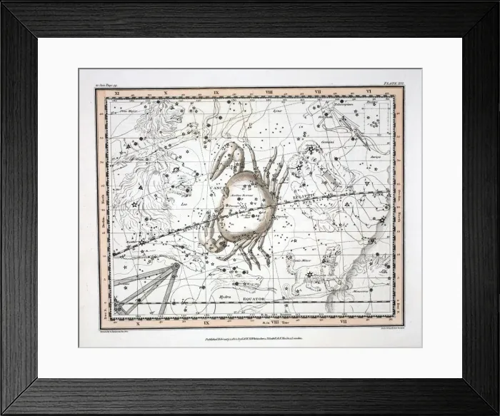 Framed Print : The Constellations (Plate XVI) Cancer, 1822 Framed Print : The Constellations (Plate XVI) Cancer, 1822
