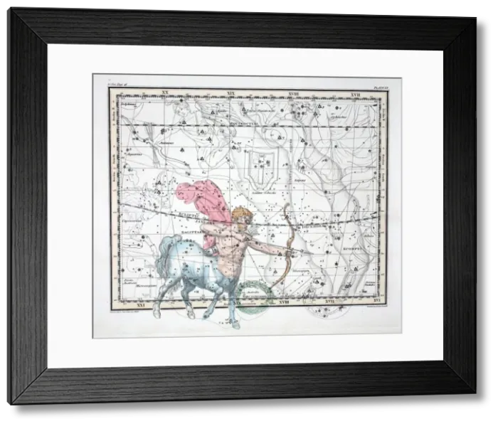 Framed Print : The Constellations (Plate XX) Sagittarius, 1822 Framed Print : The Constellations (Plate XX) Sagittarius, 1822