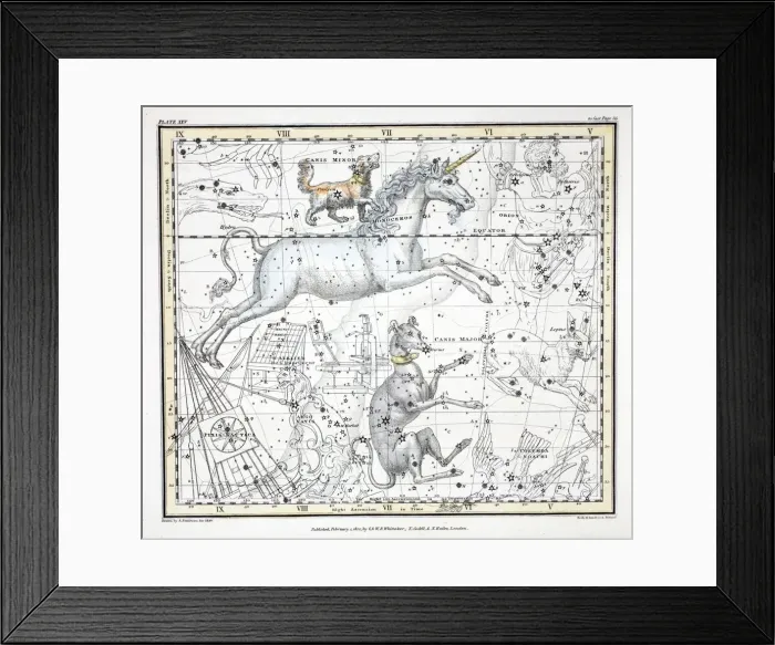 Framed Print : The Constellations (Plate XXV, 1822 Framed Print : The Constellations (Plate XXV, 1822