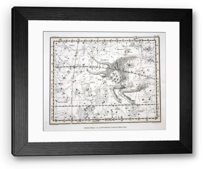Framed Print : The Constellations (Plate XIV)Taurus, 1822 Framed Print : The Constellations (Plate XIV)Taurus, 1822