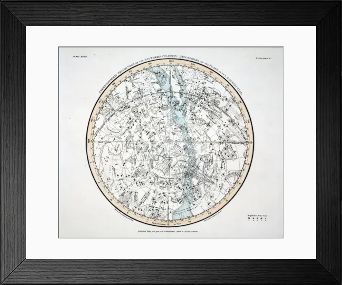 Framed Print : The Southern Hemisphere (Plate XXVIII), 1822 Framed Print : The Southern Hemisphere (Plate XXVIII), 1822