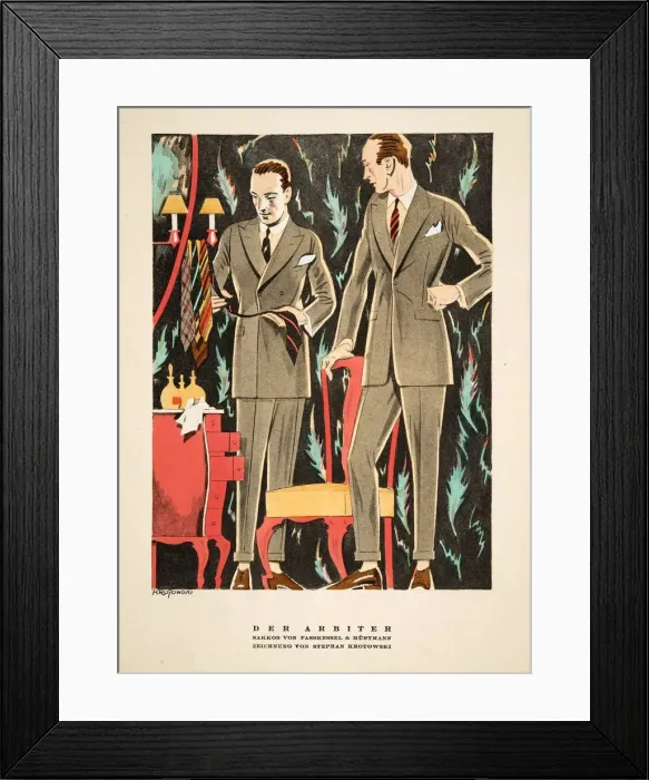 Framed Print : Der Arbiter, outfits by Fasskessel & Muntmann, from Styl, pub. 1922 (pochoir Print) Framed Print : Der Arbiter, outfits by Fasskessel & Muntmann, from Styl, pub. 1922 (pochoir Print)