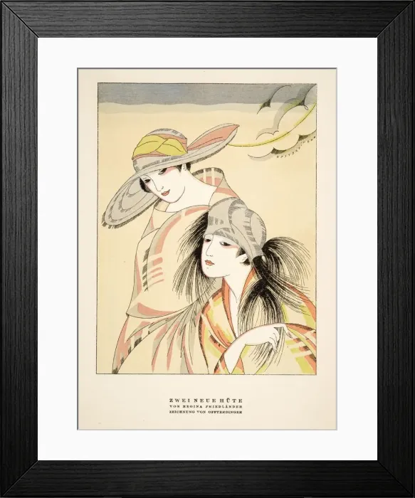 Framed Print : Zwei Neue Hute by Regina Friedlander, from Styl, pub. 1922 (pochoir Print) Framed Print : Zwei Neue Hute by Regina Friedlander, from Styl, pub. 1922 (pochoir Print)