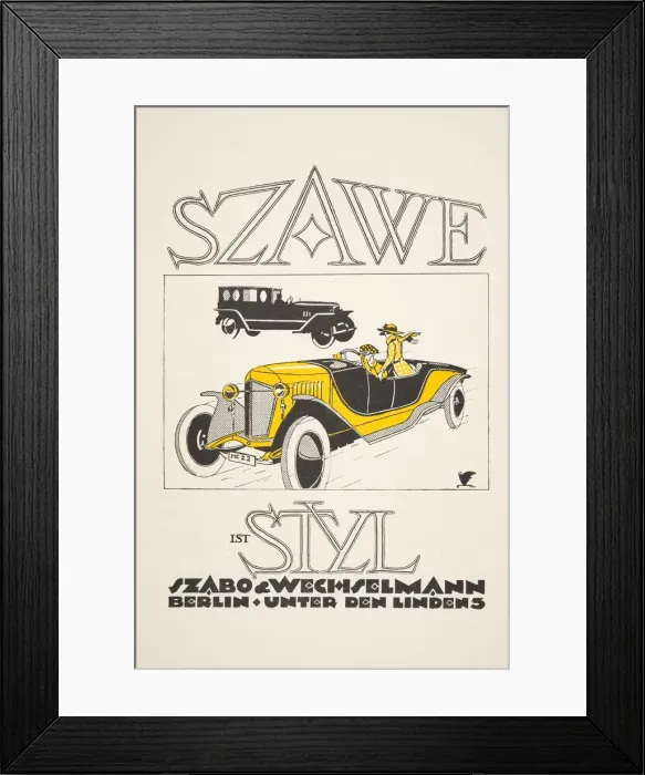 Framed Print : Advertisement for Szawe (Szabo & Wechselmann), from Styl, pub. 1922 (pochoir Print) Framed Print : Advertisement for Szawe (Szabo & Wechselmann), from Styl, pub. 1922 (pochoir Print)
