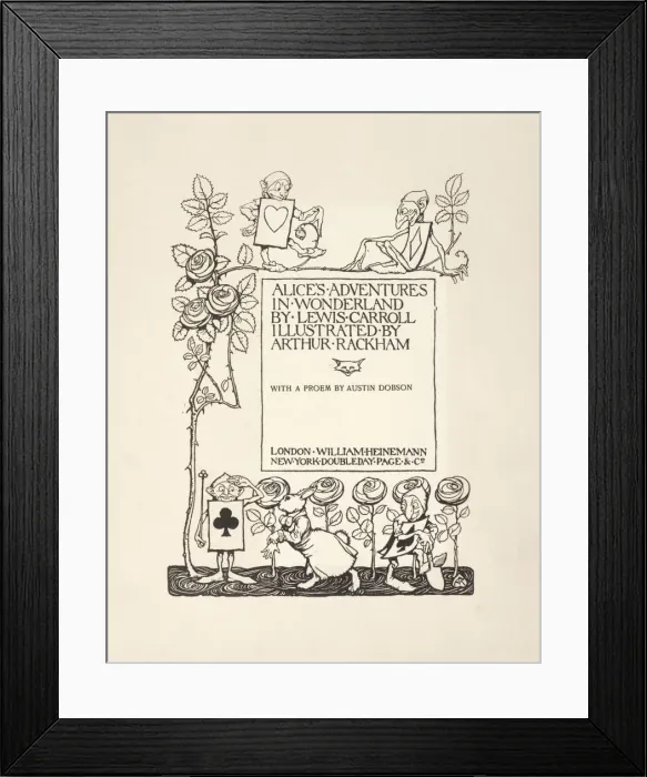 Framed Print : Title Page, from Alices Adventures in Wonderland, by Lewis Carroll, pub. 1907 Framed Print : Title Page, from Alices Adventures in Wonderland, by Lewis Carroll, pub. 1907