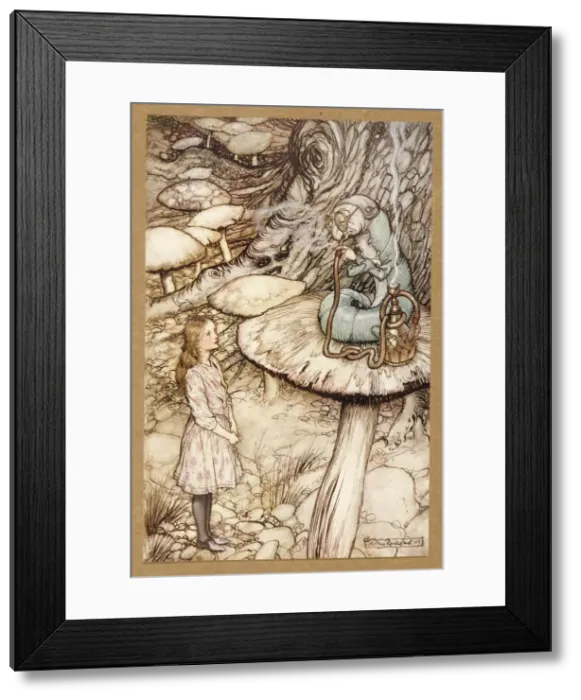 Framed Print : Advice from a Caterpillar, from Alices Adventures in Wonderland, by Lewis Carroll, pub Framed Print : Advice from a Caterpillar, from Alices Adventures in Wonderland, by Lewis Carroll, pub