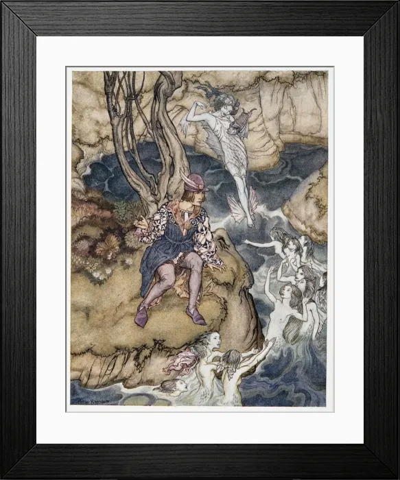 Framed Print : This music crept by be upon the waters, illustration from The Tempest, 1926 Framed Print : This music crept by be upon the waters, illustration from The Tempest, 1926
