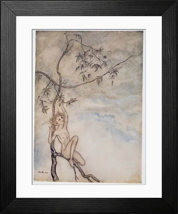 Framed Print : Merrily, merrily shall I live now under the blossom that hangs on the bough, illustration Framed Print : Merrily, merrily shall I live now under the blossom that hangs on the bough, illustration