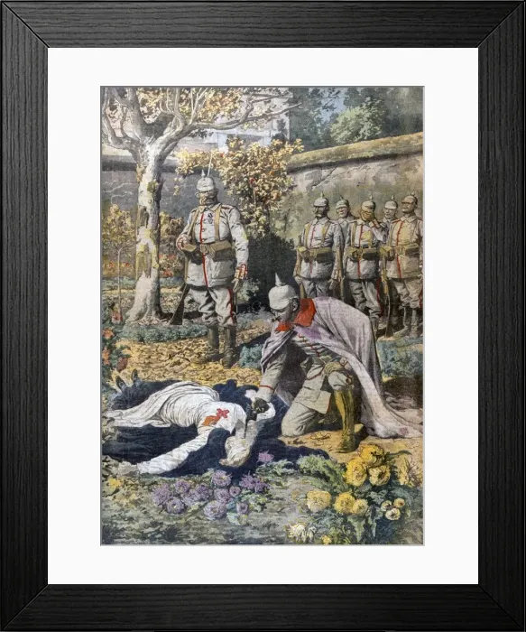 Framed Print : The Execution of Edith Cavell from Petit Journal, pub Framed Print : The Execution of Edith Cavell from Petit Journal, pub
