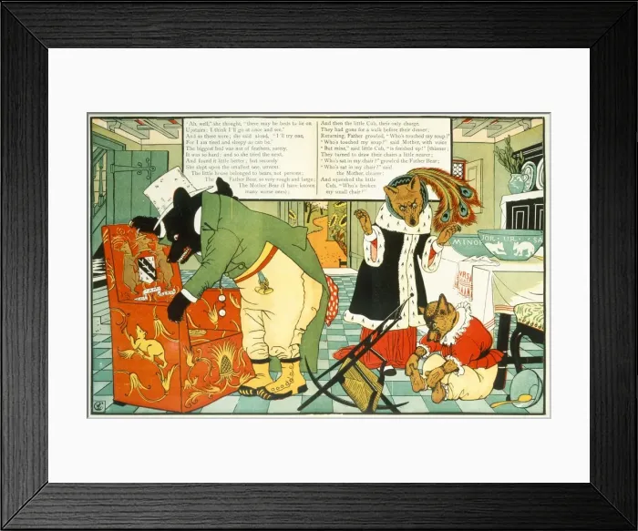 Framed Print : Illustration from The Three Bears, pub. 1873 (colour lithograph) Framed Print : Illustration from The Three Bears, pub. 1873 (colour lithograph)