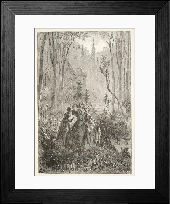 Framed Print : The Countess of the Fountain and her Damsels, from Stories of the Days of King Arthur Framed Print : The Countess of the Fountain and her Damsels, from Stories of the Days of King Arthur