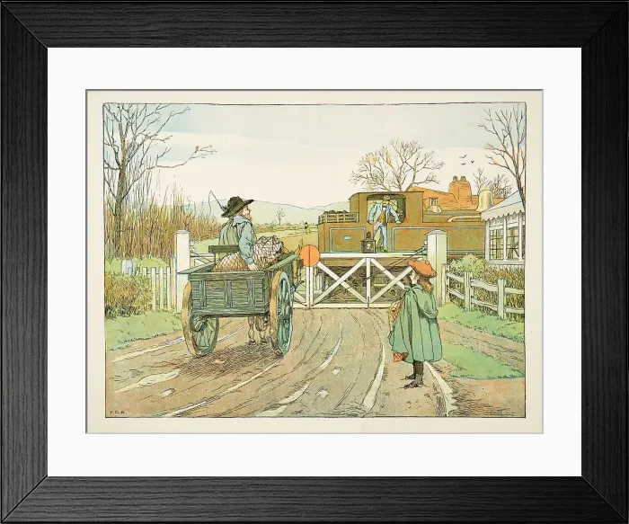 Framed Print : The Engine Driver, from Four and Twenty Toilers, pub. 1900 (colour lithograph) Framed Print : The Engine Driver, from Four and Twenty Toilers, pub. 1900 (colour lithograph)