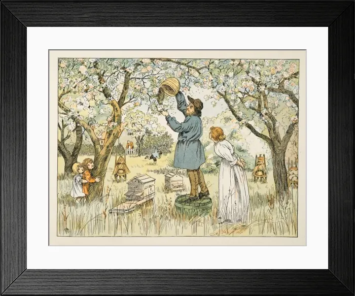 Framed Print : The Bee Farmer, from Four and Twenty Toilers, pub. 1900 (colour lithograph) Framed Print : The Bee Farmer, from Four and Twenty Toilers, pub. 1900 (colour lithograph)