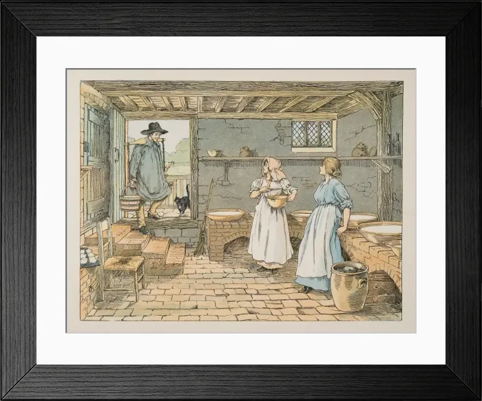 Framed Print : The Dairyman, from Four and Twenty Toilers, pub. 1900 (colour lithograph) Framed Print : The Dairyman, from Four and Twenty Toilers, pub. 1900 (colour lithograph)