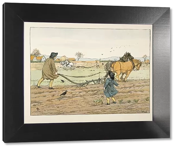 The Ploughman, from Four and Twenty Toilers, pub. 1900 (colour lithograph)