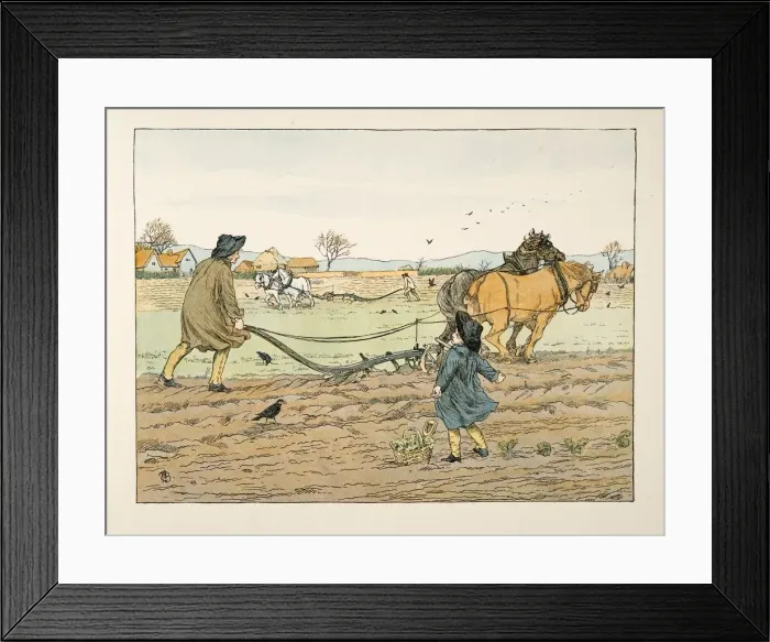 Framed Print : The Ploughman, from Four and Twenty Toilers, pub. 1900 (colour lithograph) Framed Print : The Ploughman, from Four and Twenty Toilers, pub. 1900 (colour lithograph)