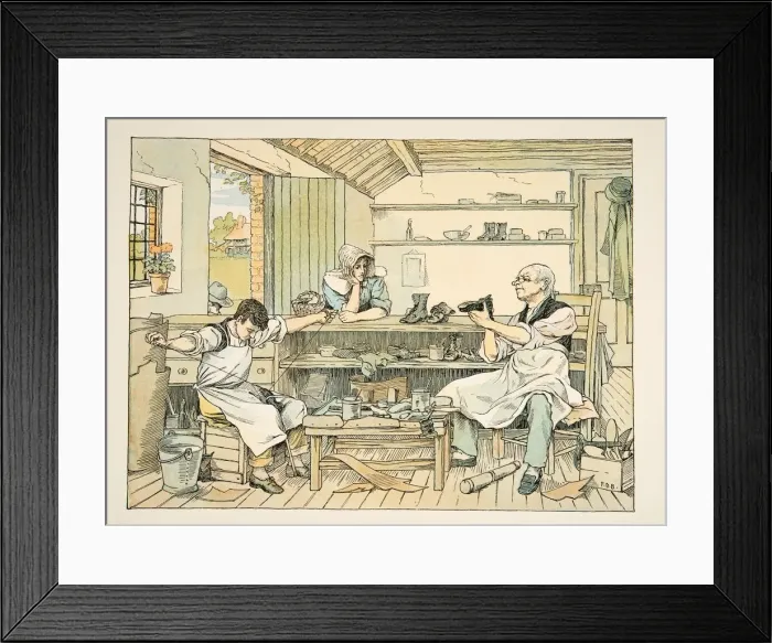 Framed Print : The Cobbler, from Four and Twenty Toilers, pub. 1900 (colour lithograph) Framed Print : The Cobbler, from Four and Twenty Toilers, pub. 1900 (colour lithograph)