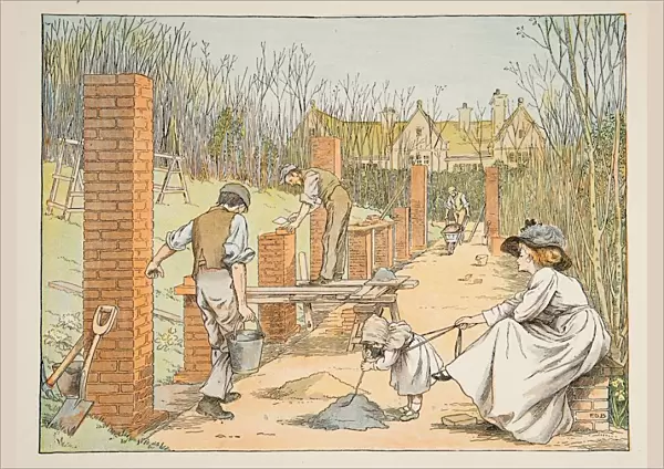 The Builder, from Four and Twenty Toilers, pub. 1900 (colour lithograph)