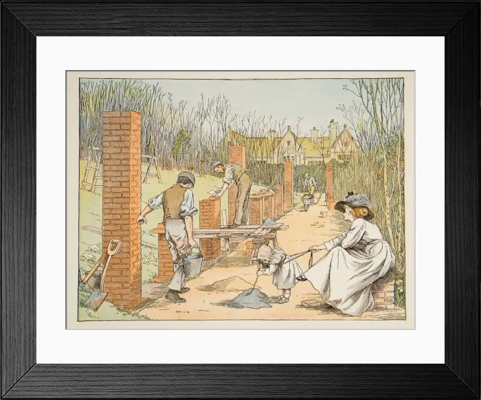 Framed Print : The Builder, from Four and Twenty Toilers, pub. 1900 (colour lithograph) Framed Print : The Builder, from Four and Twenty Toilers, pub. 1900 (colour lithograph)