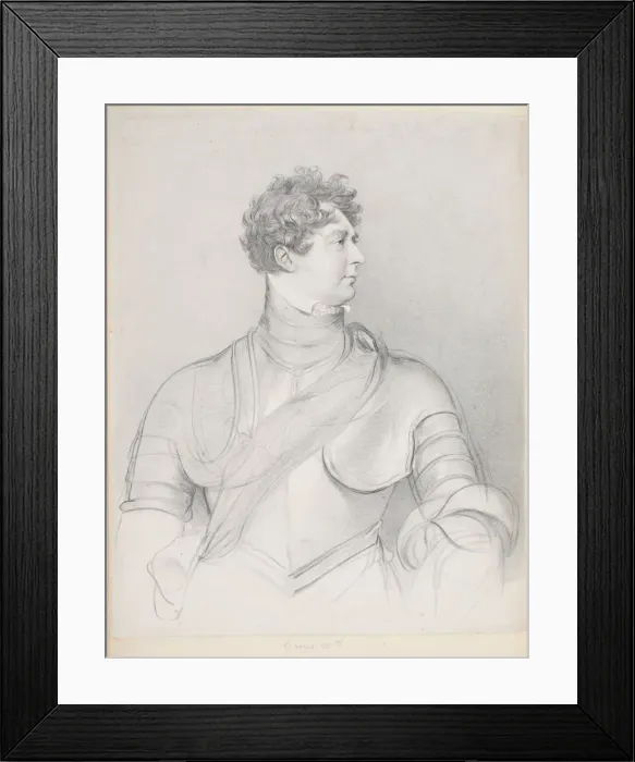Framed Print : George IV (1762 - 1830), (pencil drawing) Framed Print : George IV (1762 - 1830), (pencil drawing)