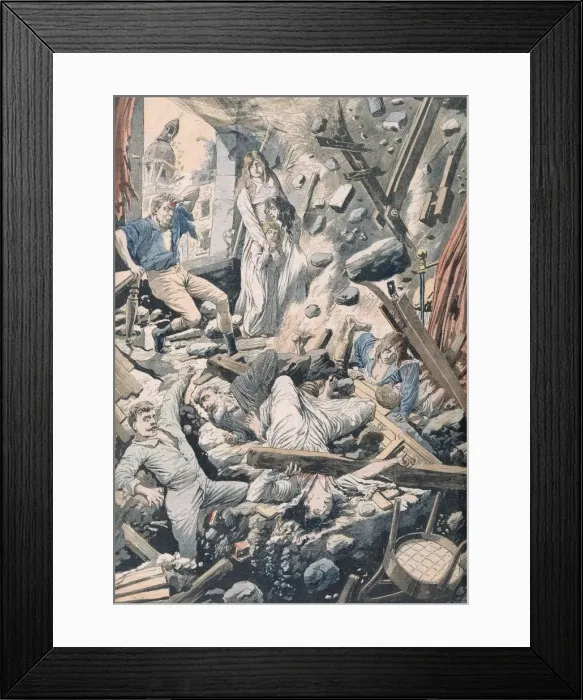 Framed Print : The Horrible Consequences of a Terrible Earthquake in San Francisco, from Petit Journal Framed Print : The Horrible Consequences of a Terrible Earthquake in San Francisco, from Petit Journal