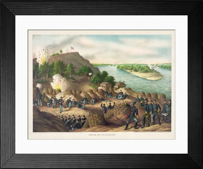 Framed Print : Siege of Vicksburg--Surrender, July 4, 1863, pub. 1888 (colour lithograph) Framed Print : Siege of Vicksburg--Surrender, July 4, 1863, pub. 1888 (colour lithograph)