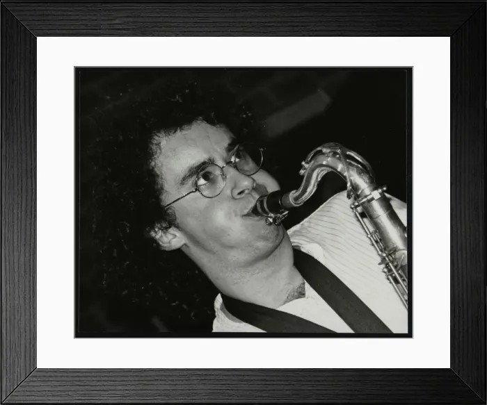Framed Print : Saxophonist Julian Arguelles playing at The Fairway, Welwyn Garden City, Hertfordshire, 26 May 1991 Framed Print : Saxophonist Julian Arguelles playing at The Fairway, Welwyn Garden City, Hertfordshire, 26 May 1991