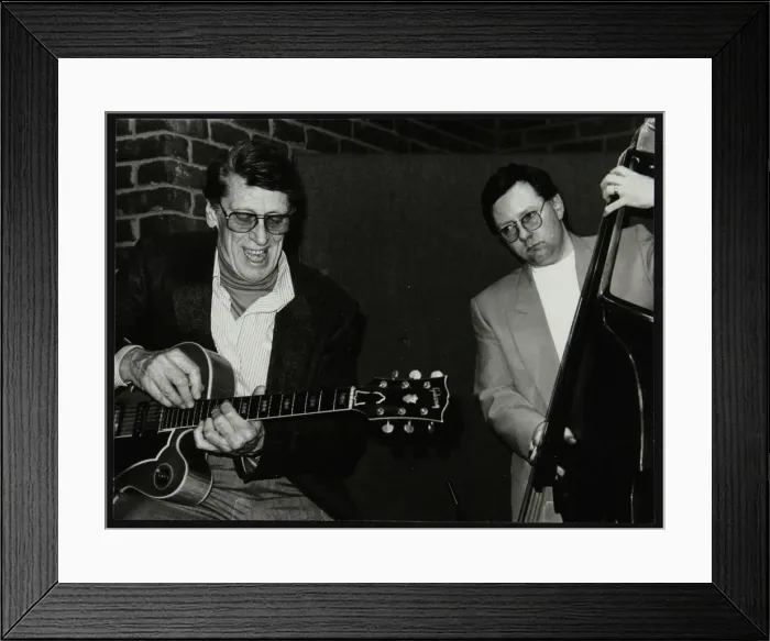 Framed Print : Tal Farlow and Leon Clayton playing at The Fairway, Welwyn Garden City, Hertfordshire, 1992 Framed Print : Tal Farlow and Leon Clayton playing at The Fairway, Welwyn Garden City, Hertfordshire, 1992