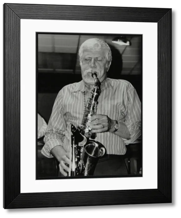 Framed Print : American saxophonist Lanny Morgan playing at The Fairway, Welwyn Garden City, Hertfordshire, 1992 Framed Print : American saxophonist Lanny Morgan playing at The Fairway, Welwyn Garden City, Hertfordshire, 1992