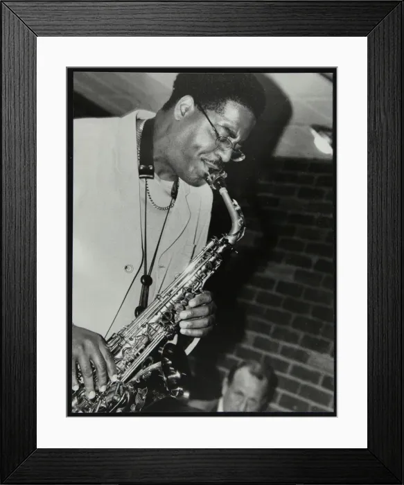 Framed Print : Alto saxophonist Brad Leali playing at The Fairway, Welwyn Garden City, Hertfordshire, 2000 Framed Print : Alto saxophonist Brad Leali playing at The Fairway, Welwyn Garden City, Hertfordshire, 2000