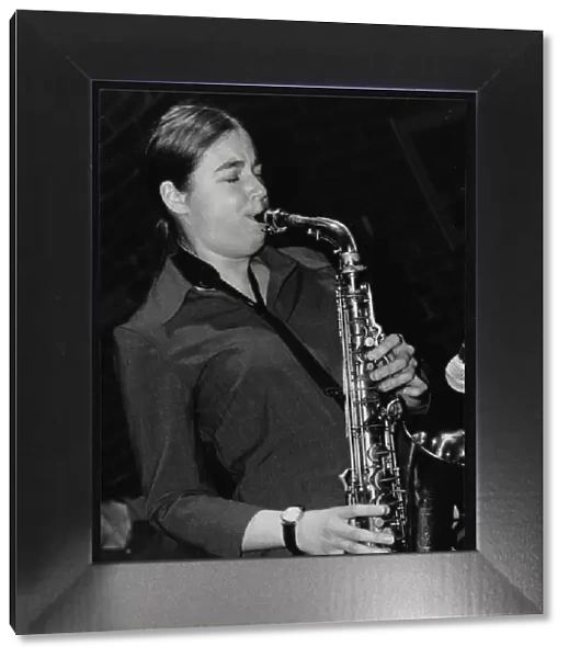 Allison Neale playing alto saxophone at The Fairway, Welwyn Garden City, Hertfordshire, 2001