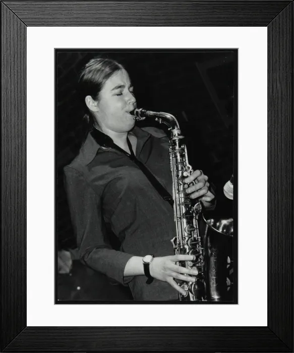 Framed Print : Allison Neale playing alto saxophone at The Fairway, Welwyn Garden City, Hertfordshire, 2001 Framed Print : Allison Neale playing alto saxophone at The Fairway, Welwyn Garden City, Hertfordshire, 2001