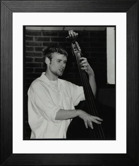 Framed Print : Bassist Ben Haselden playing at The Fairway, Welwyn Garden City, Hertfordshire, 8 April 2001 Framed Print : Bassist Ben Haselden playing at The Fairway, Welwyn Garden City, Hertfordshire, 8 April 2001